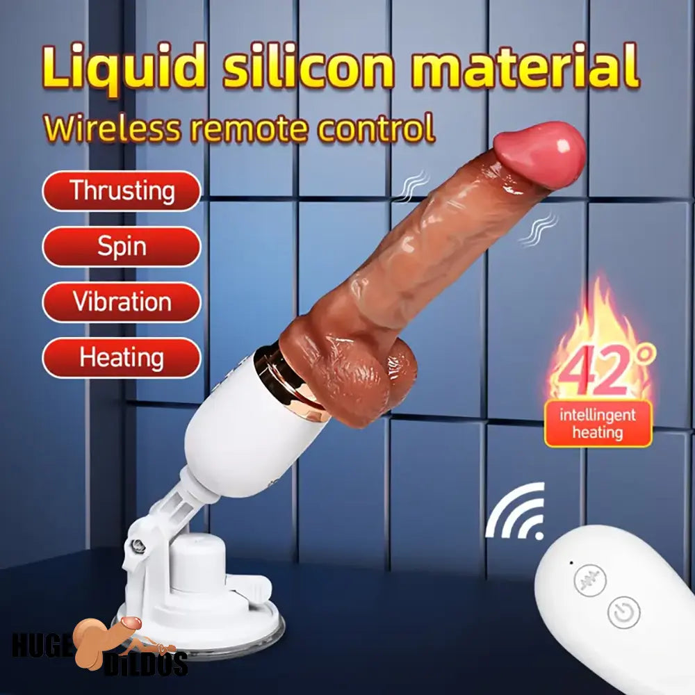 5.51in Lifelike Silicone Heating Thrusting Rotating Vibrating Dildo Machine