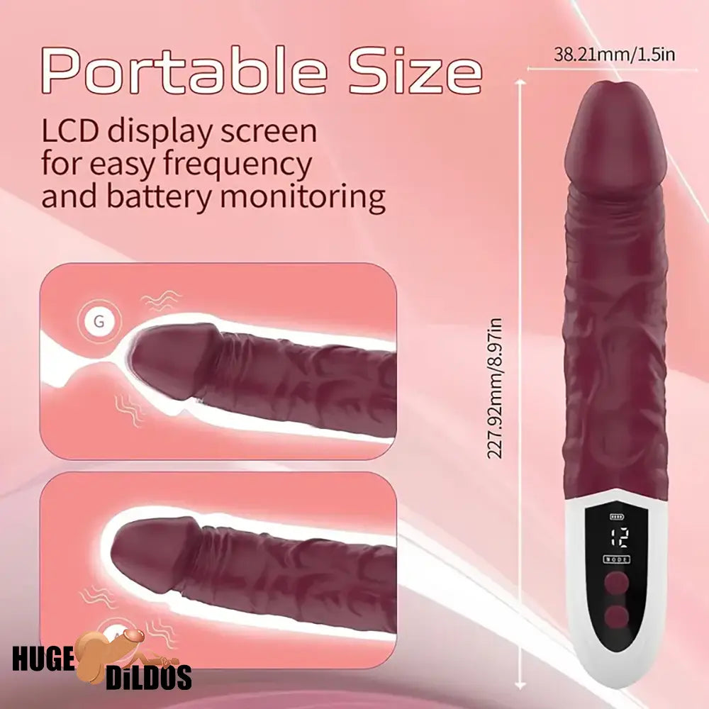8.97in Premium Silicone Vibrating Realistic Female Dildo Clit Vibrator