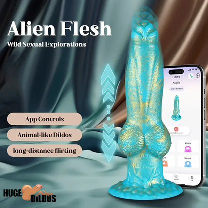 8.7in App Controlled Wearable Vibrating Dog Odd Dildo Remote Anal Vibrator