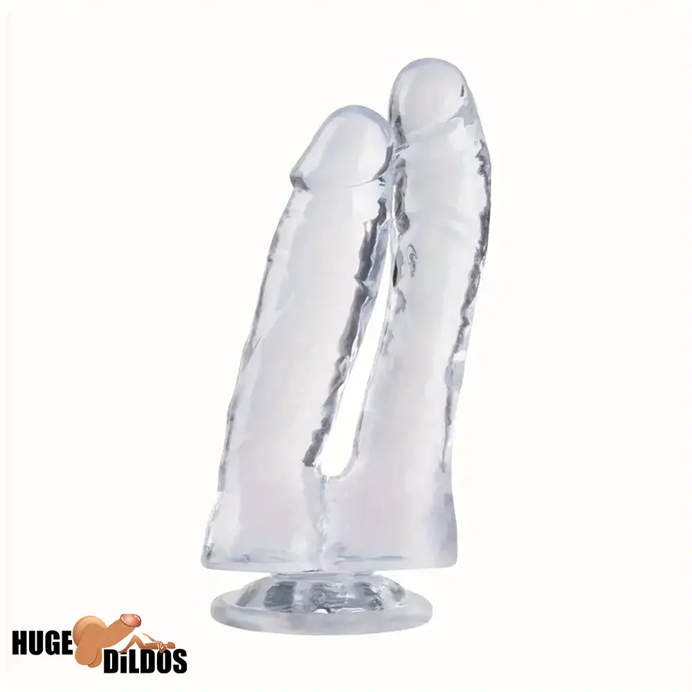 6.89in Lifelike Double Penetration Dildo Vagina Anal Dilator With Sucker