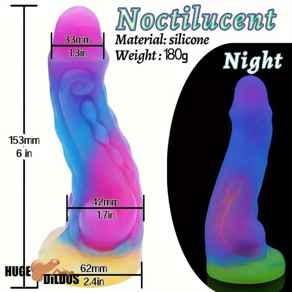 6in 6.1in 6.7in 7.1in Soft Silicone Luminous Monster Anal Cock Clit Dildo
