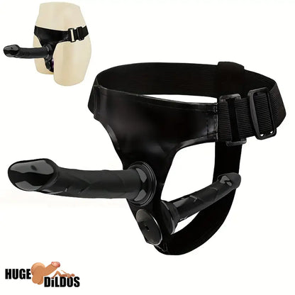5.9in 7.1in Wearable Adjustable Panty Harness Strap on Dual Real Dildos