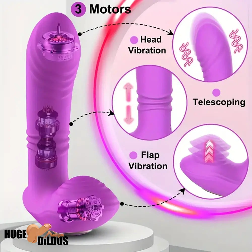 5.7in Vibrating Thrusting Flapping Wearable Dildo G Spot Orgasm Vibrator