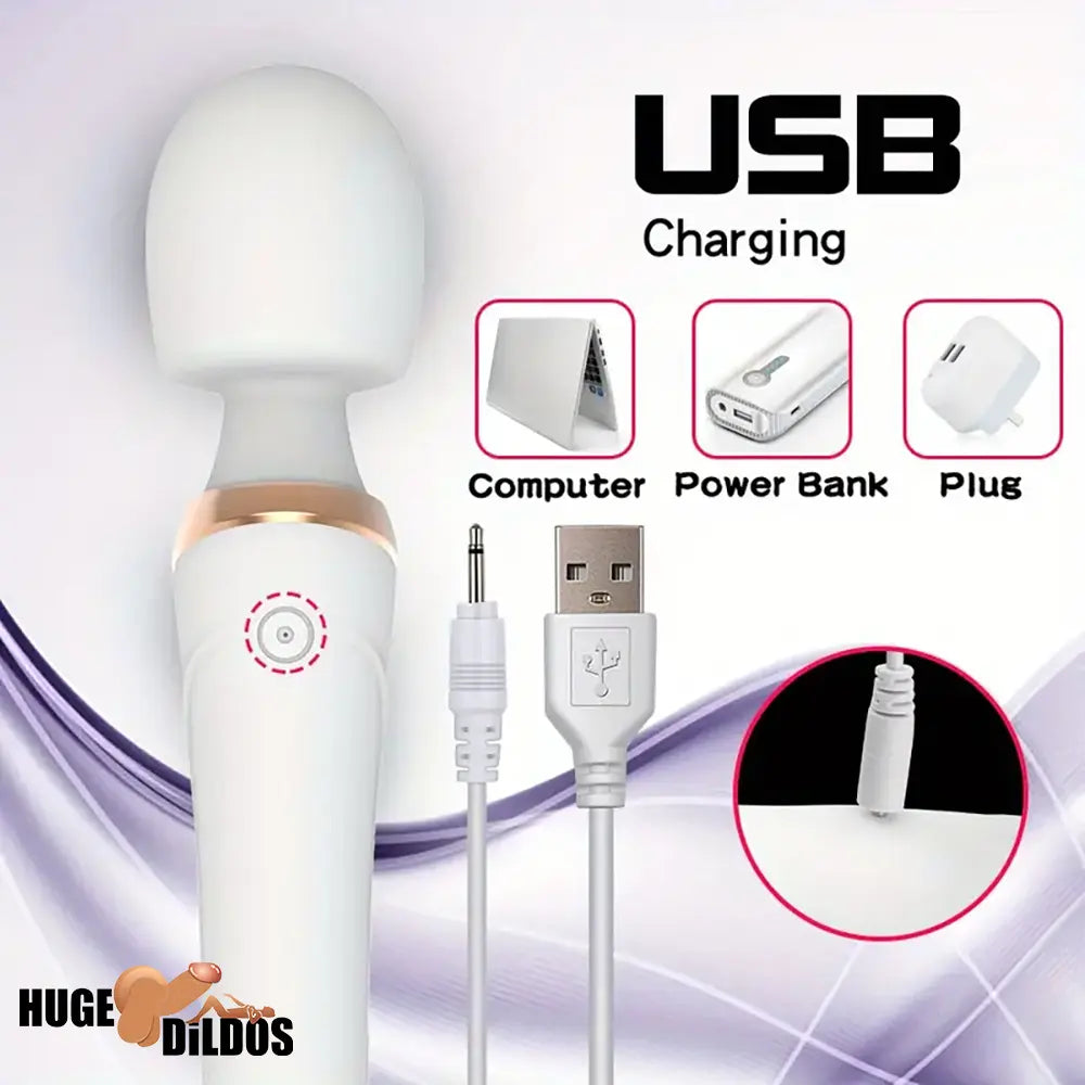 9.96in Dual Motor Silicone Large Wand G-Spot Vibrating Electric Dildo