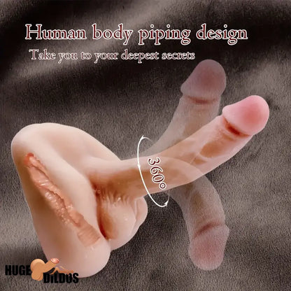 7.1in Real Silicone Flexible Dildo Torso With Anus For Female Gay Couples