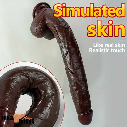 12.2in 14.1in 16.5in Extra Long Big Ebony Silicone Dildo For Women Men