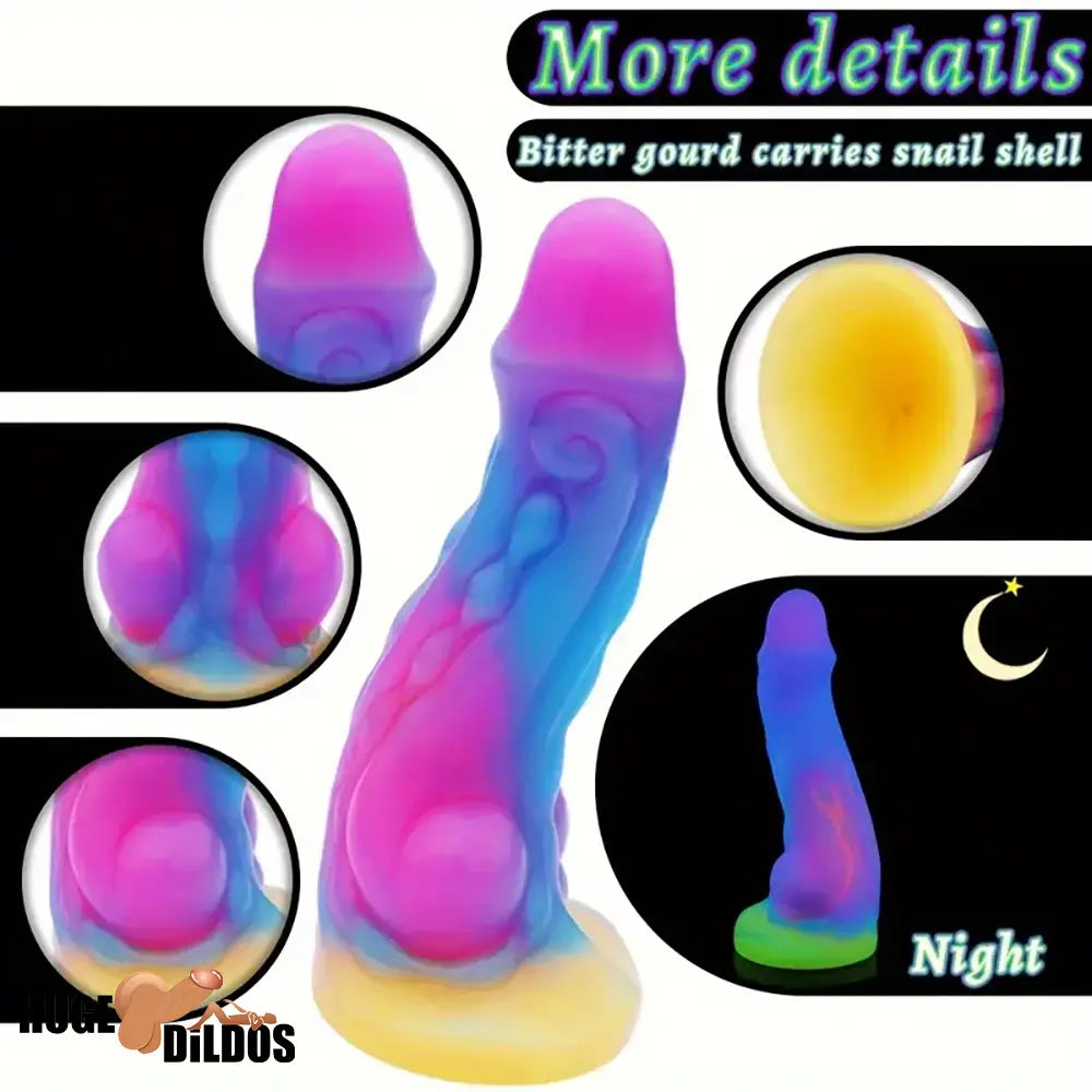 6in 6.1in 6.7in 7.1in Soft Silicone Luminous Monster Anal Cock Clit Dildo
