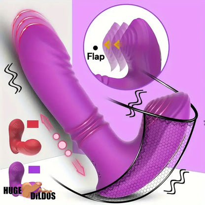 5.7in Vibrating Thrusting Flapping Wearable Dildo G Spot Orgasm Vibrator