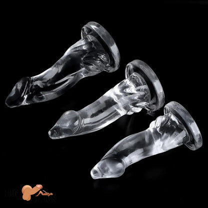 7.48in 8.46in 9.44in Clear Big Dildo Sex Toy For Clit Orgasm Pleasure