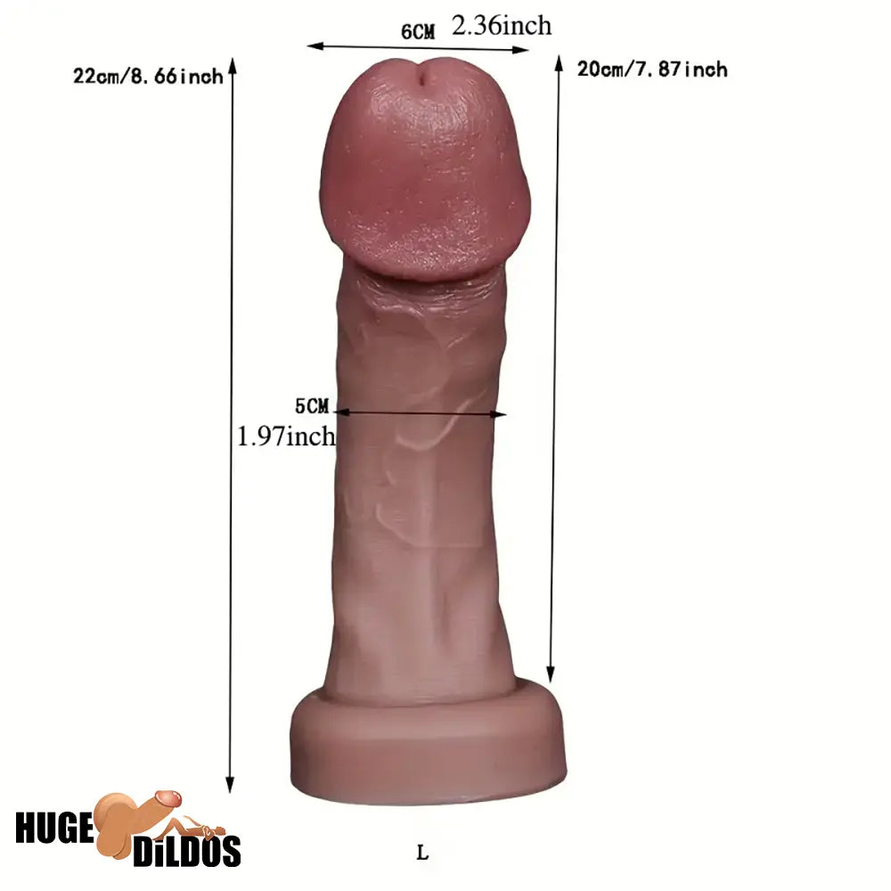 6.5in 7.09in 8.66in Sexy Big Head Silicone Soft Realistic Prostate Dildo