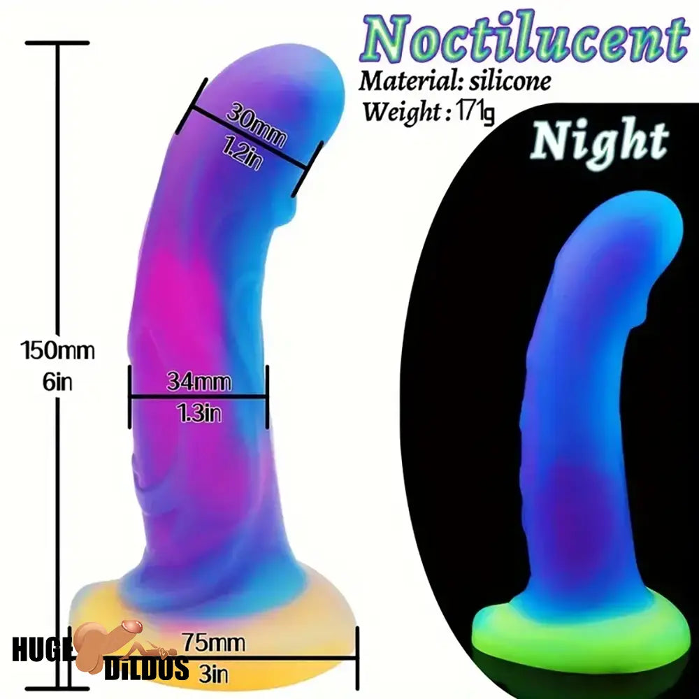 6in 6.1in 6.7in 7.1in Soft Silicone Luminous Monster Anal Cock Clit Dildo