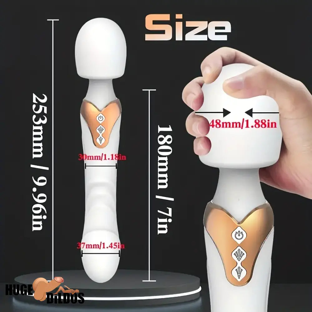 9.96in Dual Motor Silicone Large Wand G-Spot Vibrating Electric Dildo