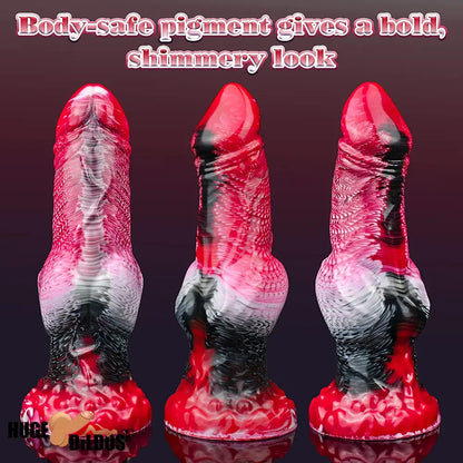 9.06in Silicone Soft Fantasy Big Wolf Knot Female Dildo With Suction Cup