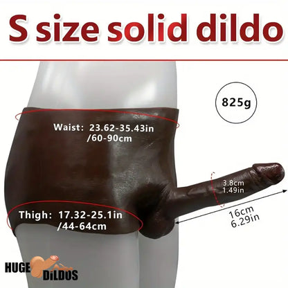 6.29in Wearable Silicone Ebony Hollow Dildo Pants With Builtin Skeleton