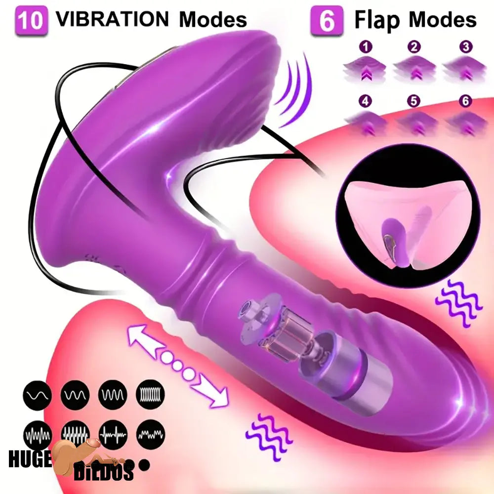 5.7in Vibrating Thrusting Flapping Wearable Dildo G Spot Orgasm Vibrator