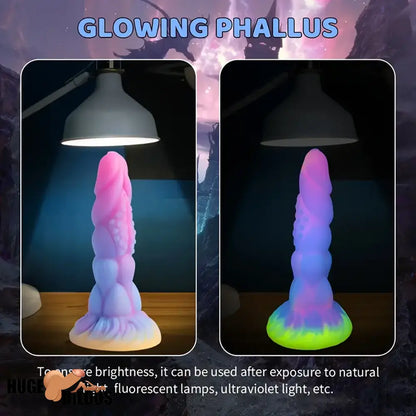 8.14in Flexible Silicone Soft Big Dildo Luminous Monster Big Penis Toy