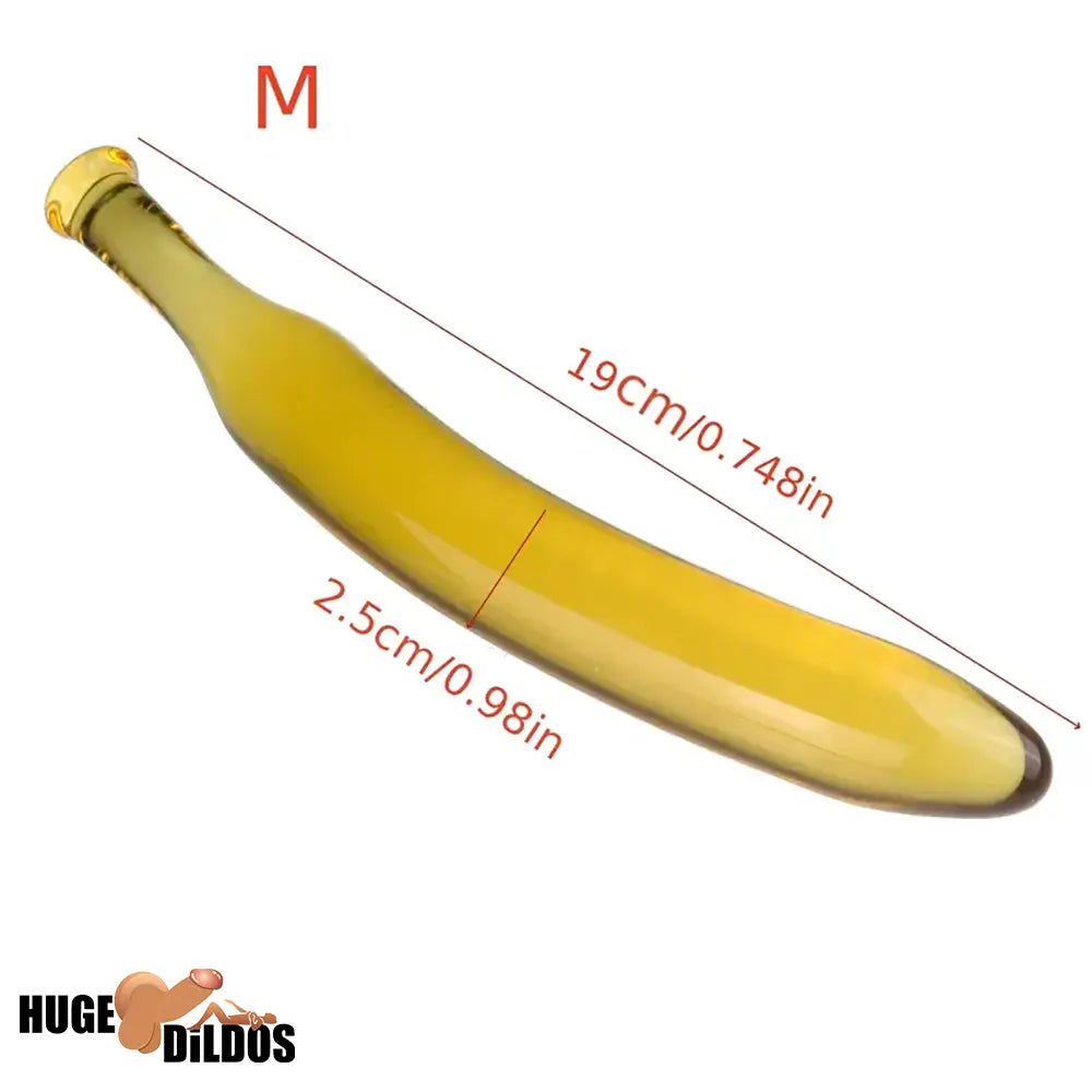 7.09in 7.48in 9.65in Glass Banana Dildo For For Men Women Adult Anal Toy