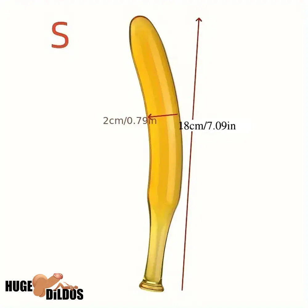 7.09in 7.48in 9.65in Glass Banana Dildo For For Men Women Adult Anal Toy