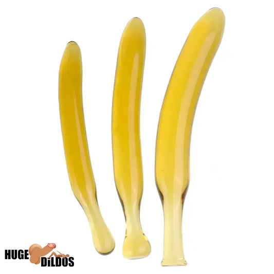 7.09in 7.48in 9.65in Glass Banana Dildo For For Men Women Adult Anal Toy
