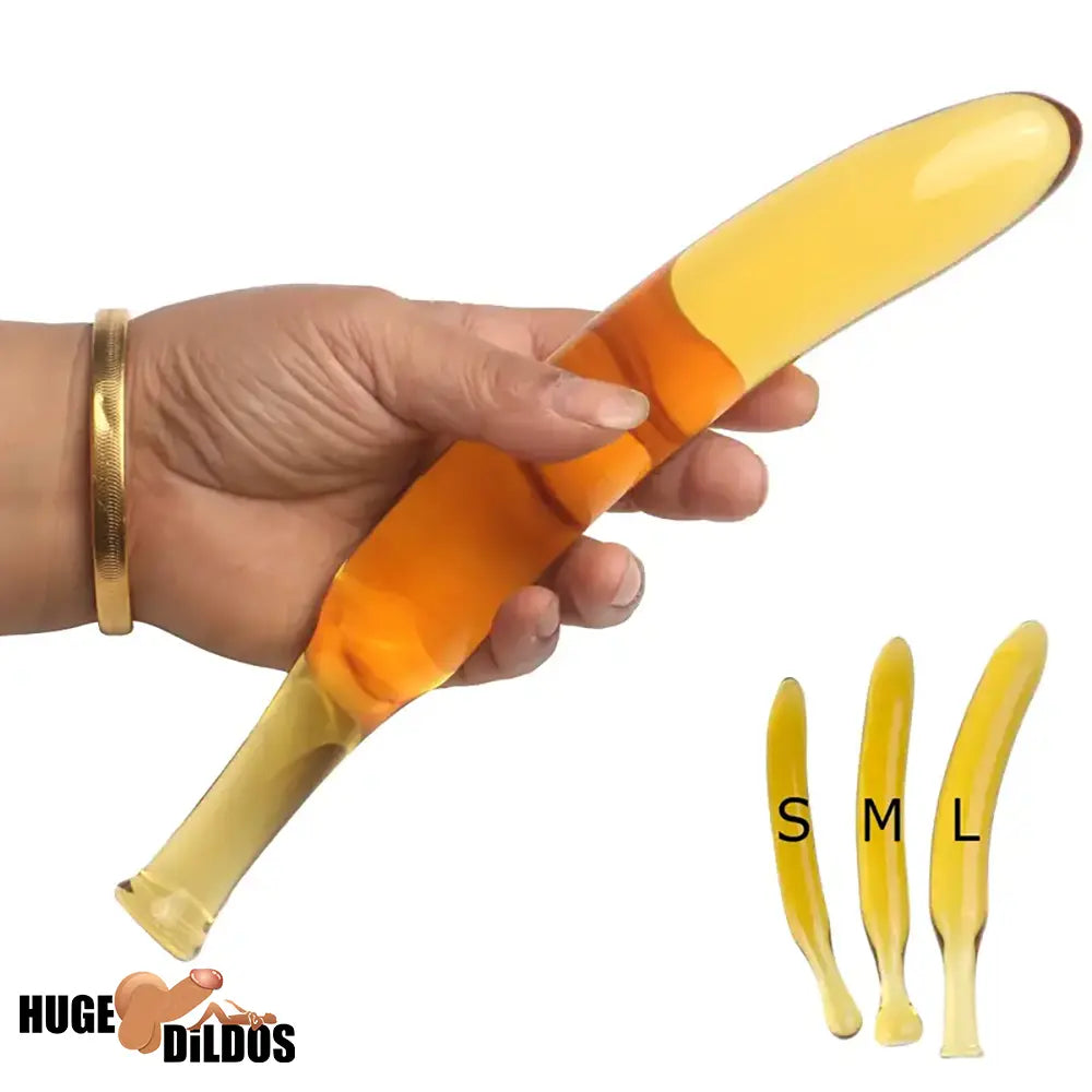 7.09in 7.48in 9.65in Glass Banana Dildo For For Men Women Adult Anal Toy