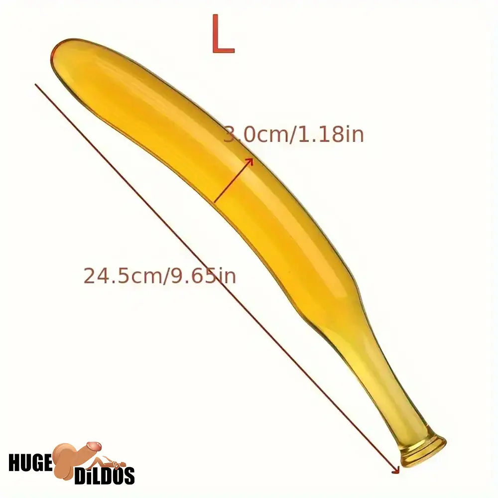 7.09in 7.48in 9.65in Glass Banana Dildo For For Men Women Adult Anal Toy