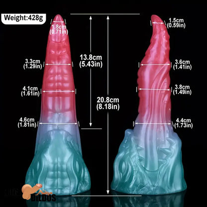 8.18in Dragon Monster Real Silicone Soft Dildo Penis Anal Expander Play