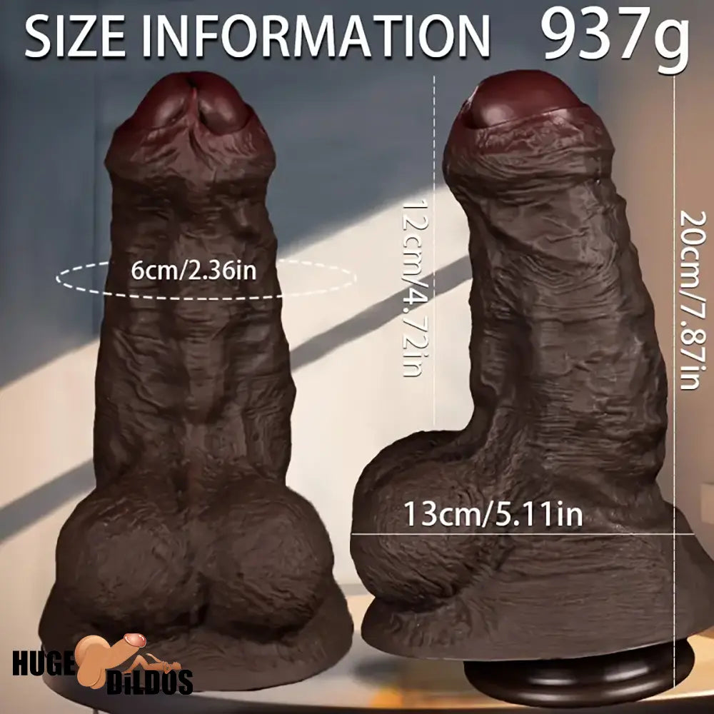 7.87in Lifelike Thick Silicone Soft Dildo For Anal Expansion Adult Cock Toy