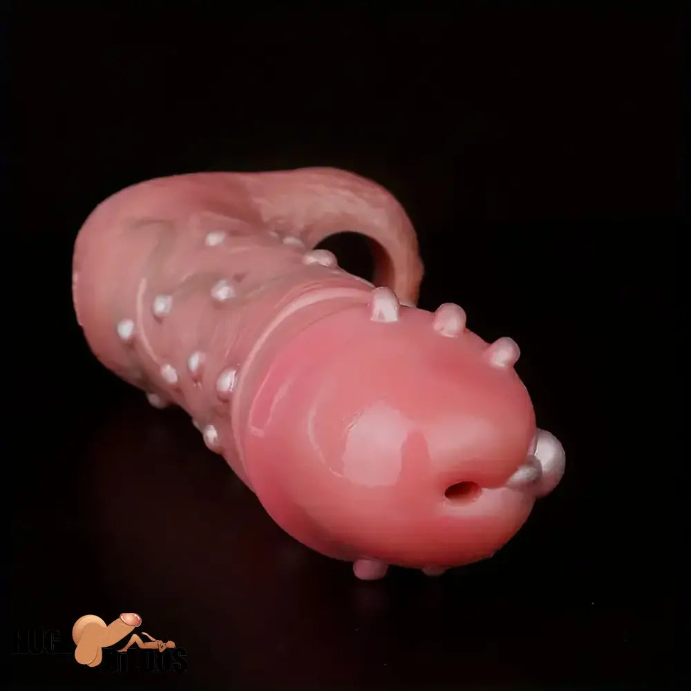 8.46in Realistic Large Silicone Soft Hollow Dildo Sleeve With Pearl