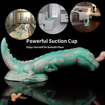 8.66in Fantasy Animal Dinosaur Monster Silicone Thick Soft Dildo For Play