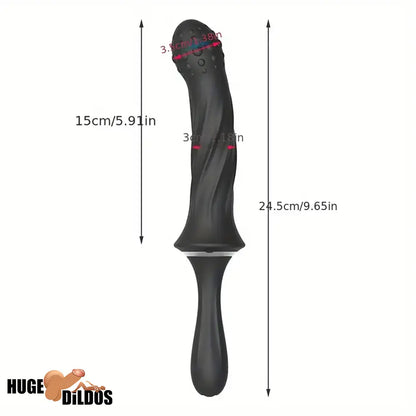 9.65in Silicone Soft Vibrating Dildo With Handle For G-spot Anal Stimulator