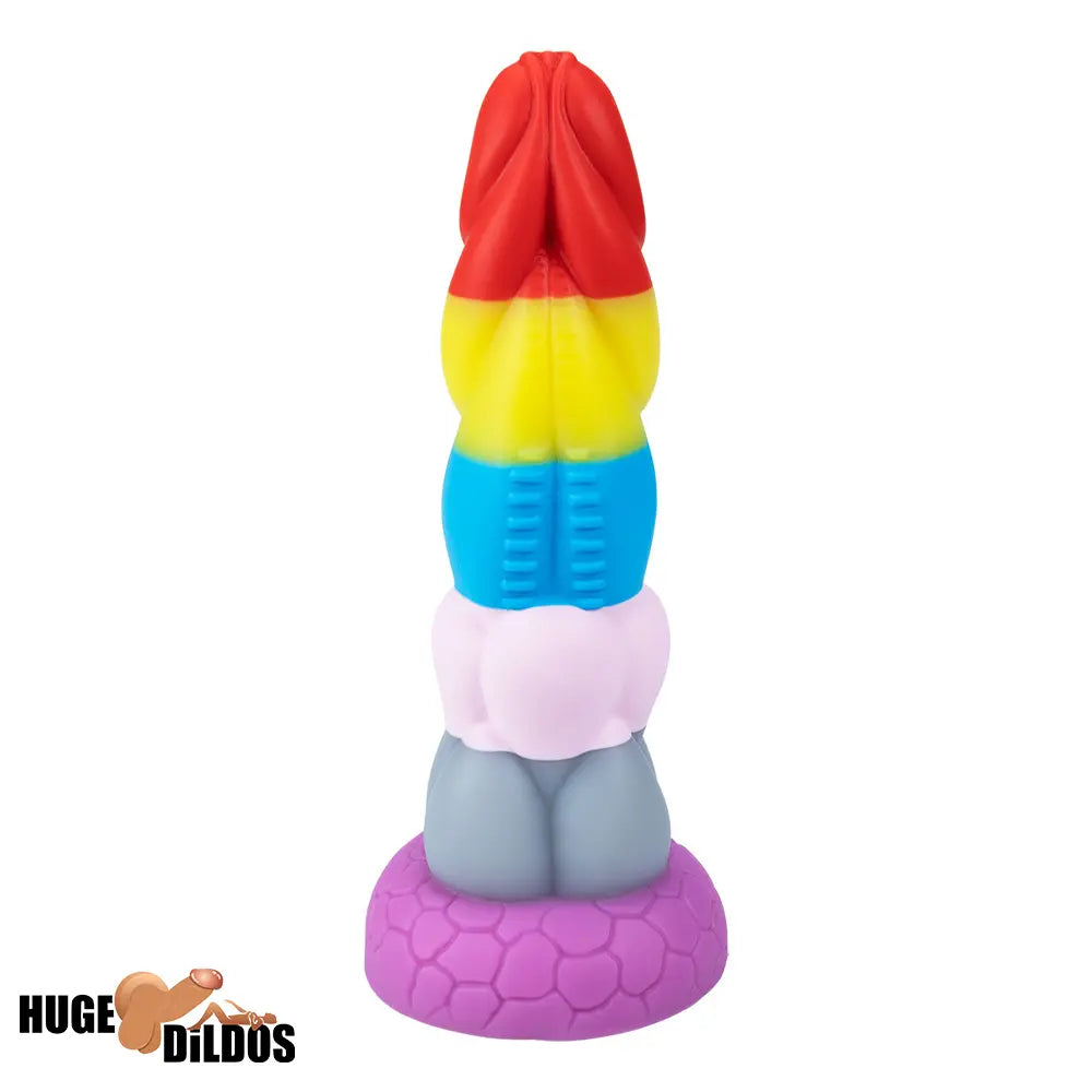 8.66in Silicone Rainbow Soft Big Dildo For Gay LGBT Vaginal Sex Orgasm