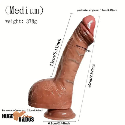 6.89in 7.87in 8.07in Realistic Soft Silicone Durable Dildo With Suction Cup