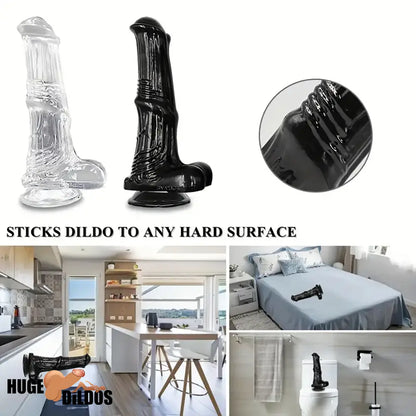6.6in 7.8in 8.6in 9.8in Clear Black Horse Cock Dildo For G-Spot Advancers