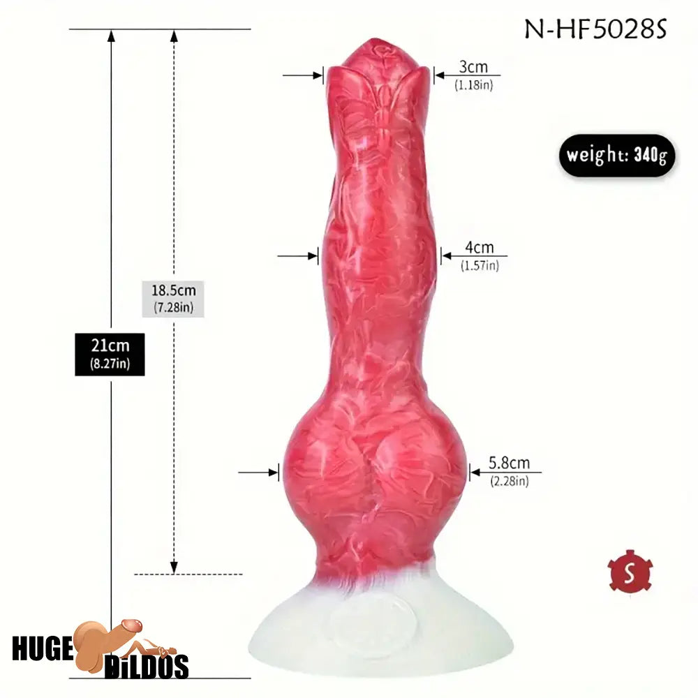 8.27in 9.2in 10.8in Fantasy Dog Cock Silicone Big Knot Soft Clit Sex Dildo
