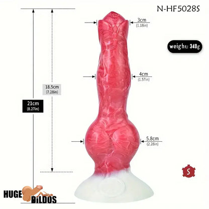 8.27in 9.2in 10.8in Fantasy Dog Cock Silicone Big Knot Soft Clit Sex Dildo