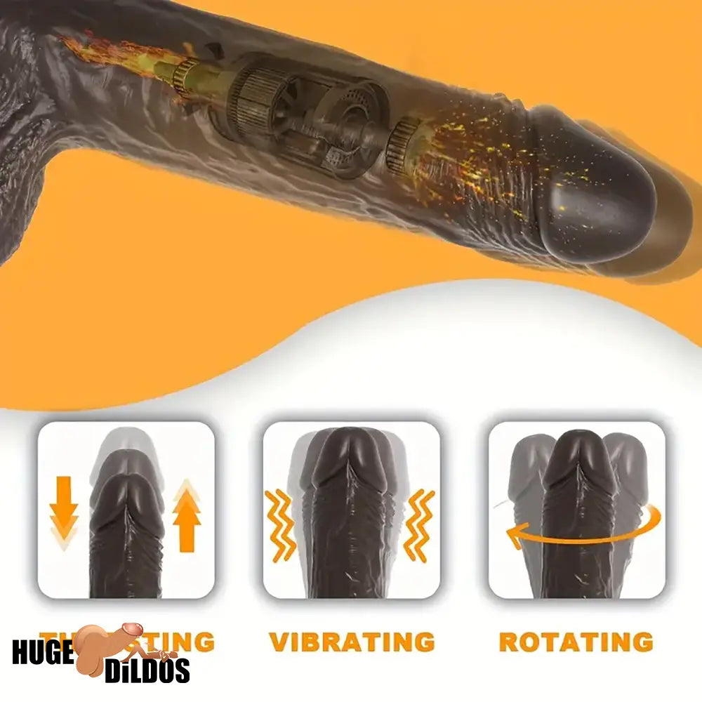 7.6in 8.66in Swing Vibrating Thrusting Big Silicone Soft Heated Electric Dildo