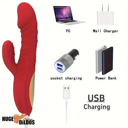 8.8in Heating Vibrating Soft Silicone Dildo Vibrator For Adult Women Sex