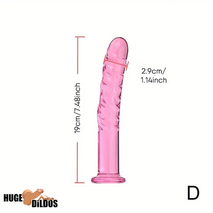 7.09in 7.28in 7.48in Clear Unisex Glass Crystal Dildo For G Spot Sex Cock