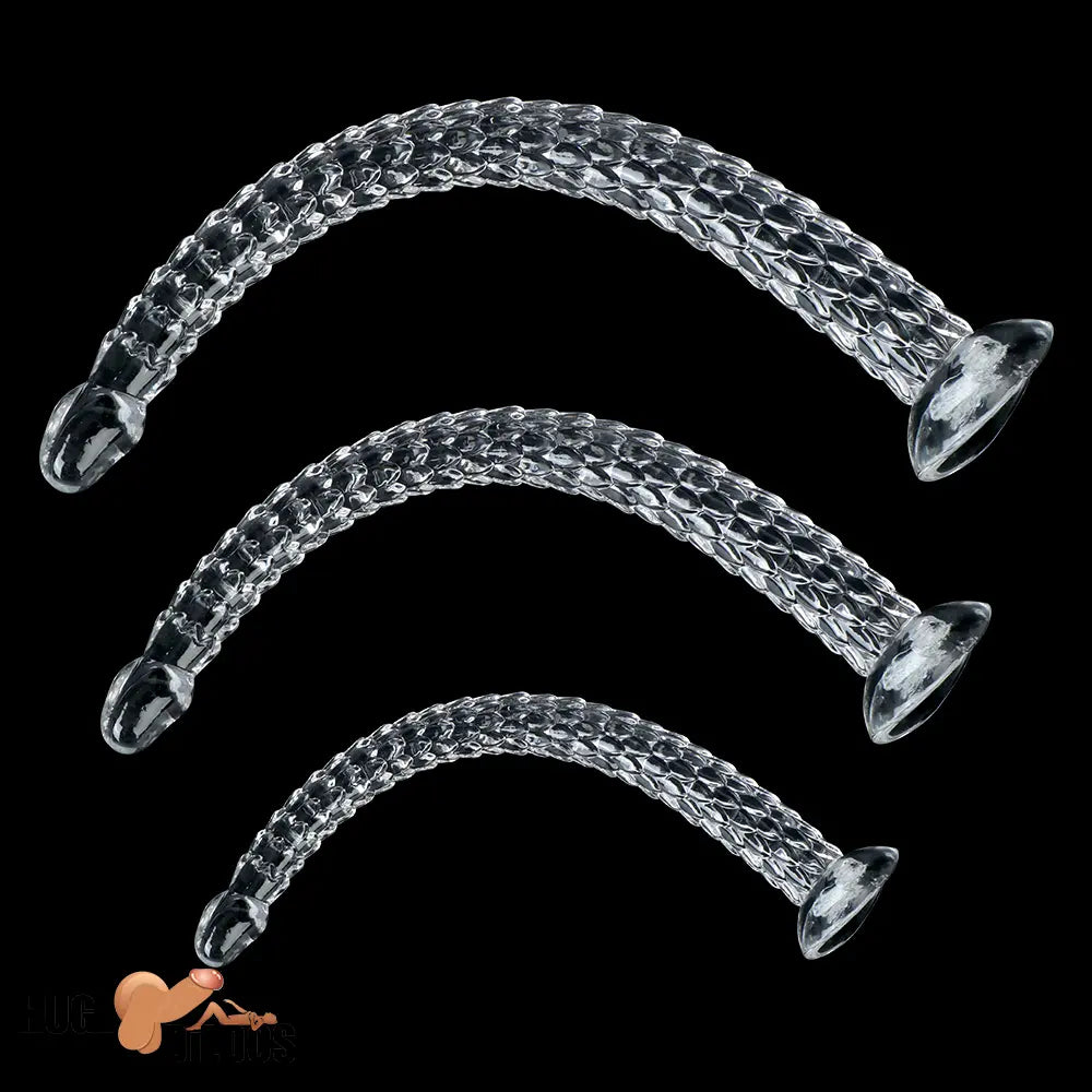 15.75in 19.69in 23.62in Huge Long Snake Scaly Clear Dildo Adult Penis Toy