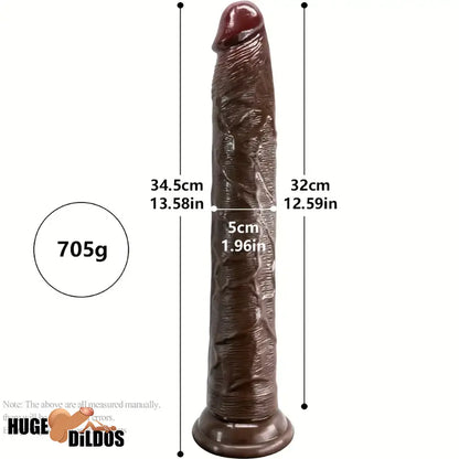 13.58in Realistic Large Long Silicone Soft Anal Dildo For Male Female Cock