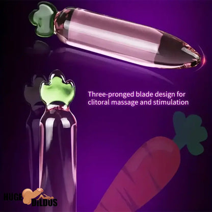 6.2in 7.5in 7.7in Multiple Colors Fruit Vegetable Crystal Glass Anal Dildo