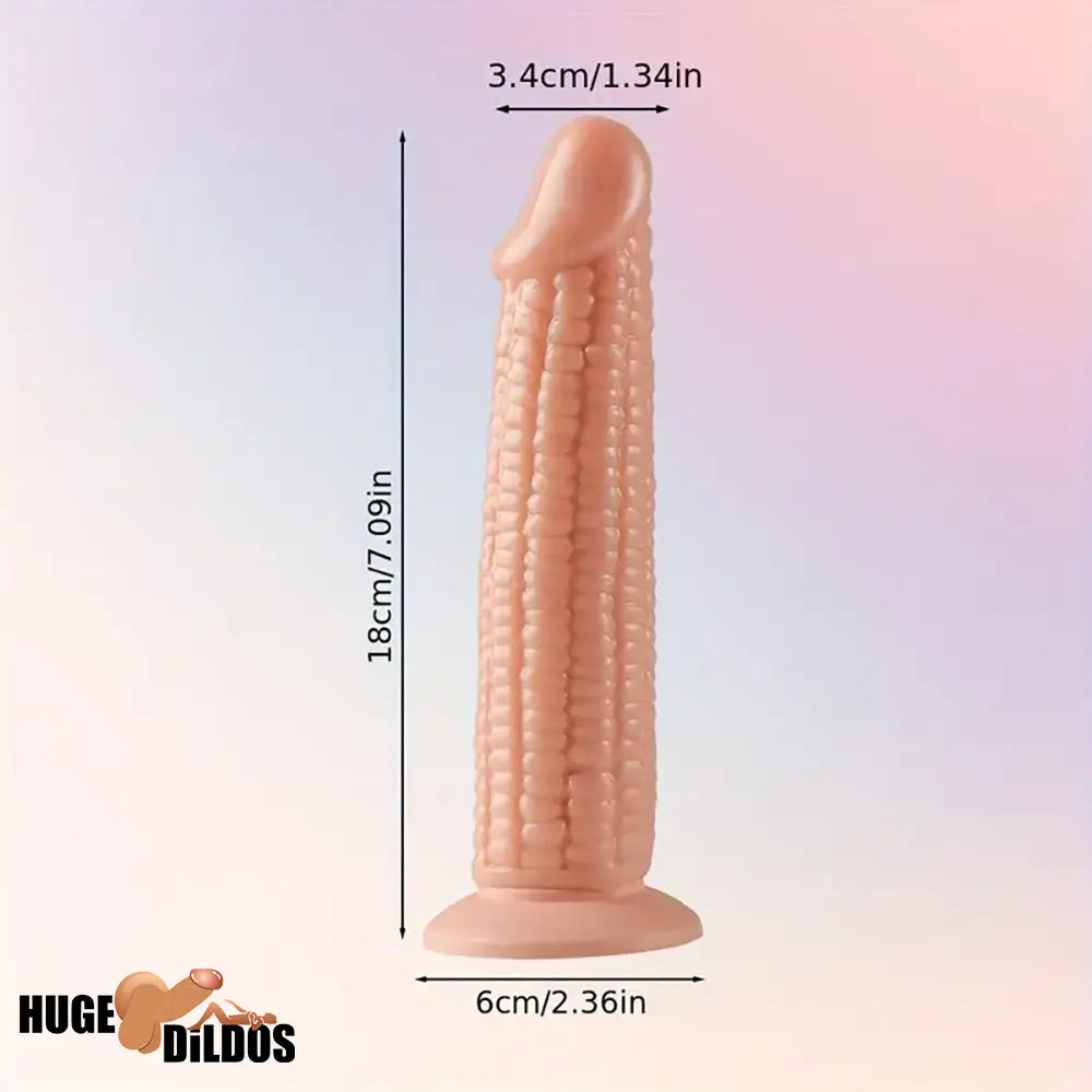 7.09in Real Vegetable Corn Body-Safe Dildo For Women Vagina With Sucker