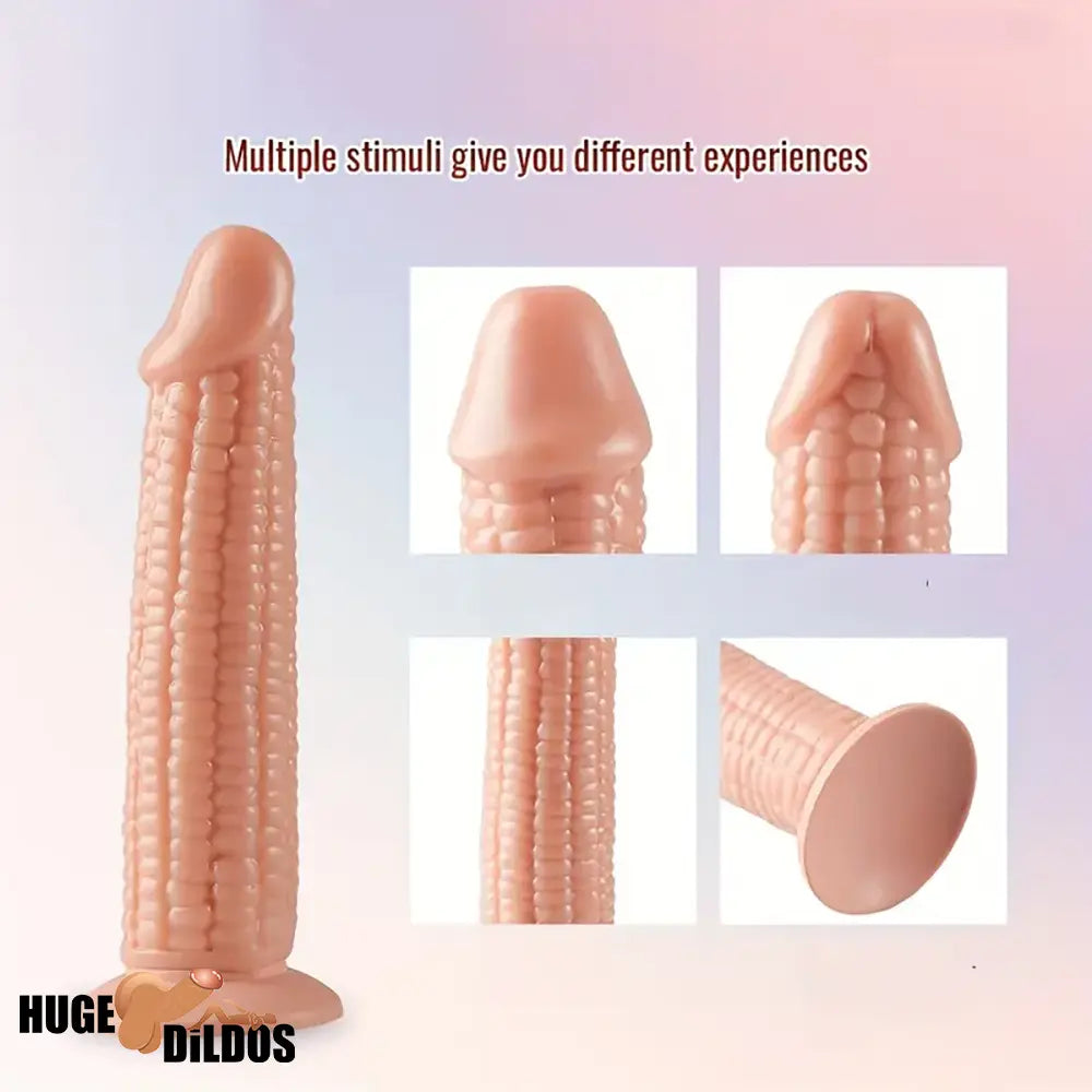 7.09in Real Vegetable Corn Body-Safe Dildo For Women Vagina With Sucker
