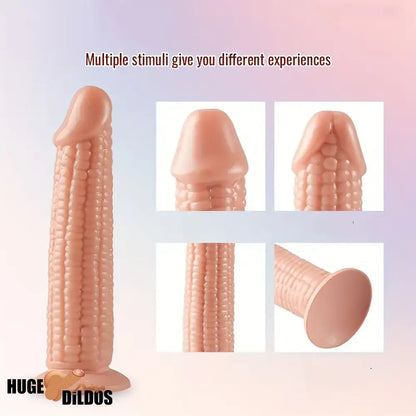 7.09in Real Vegetable Corn Body-Safe Dildo For Women Vagina With Sucker