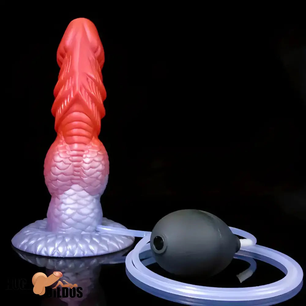 8.27in Fantasy Monster Squirting Dragon Big Silicone Soft Handheld Dildo