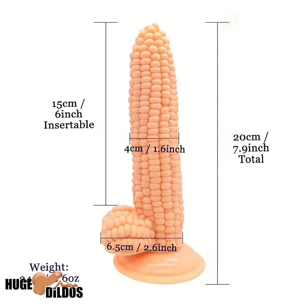 7.9in Real Vegetable Corn Body-Safe Dildo For Women Vaginal Sex Pleasure
