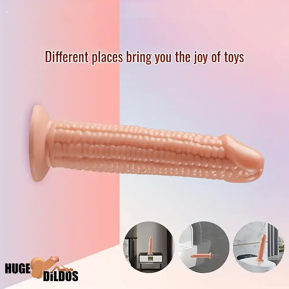 7.09in Real Vegetable Corn Body-Safe Dildo For Women Vagina With Sucker