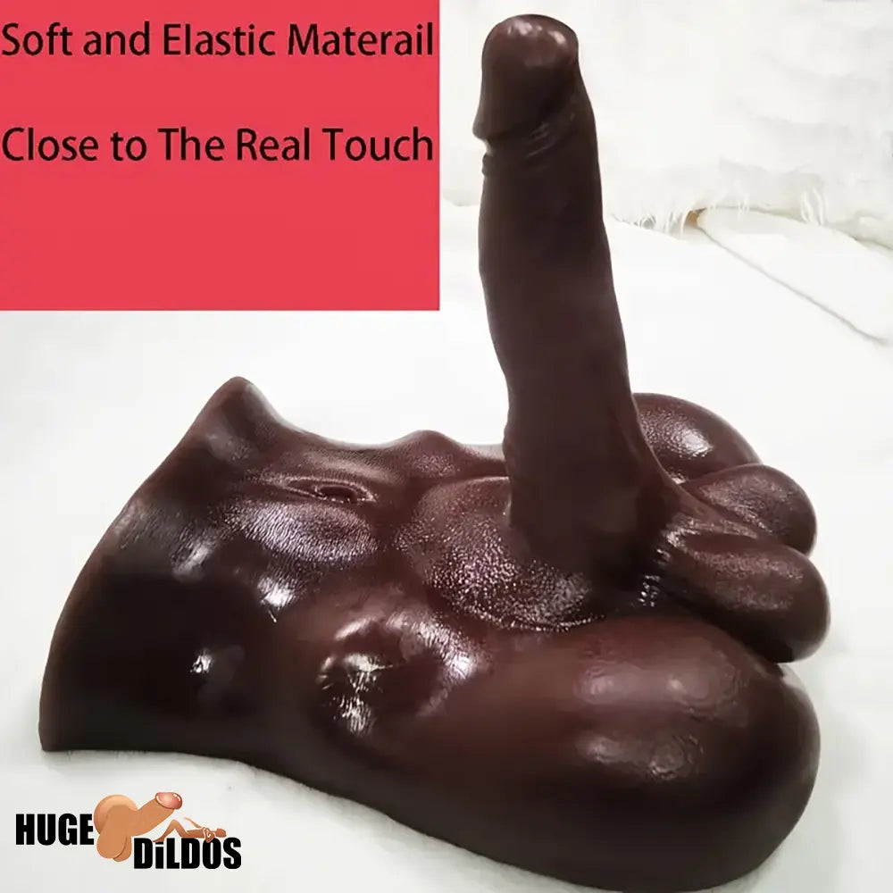 7.1in Silicone Flexible Dildo With TPE Sex Torso For Handheld Couples Sex