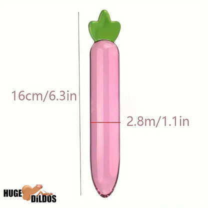 Multiple Lengths Cock Fruit Vegetable Crystal Clear Glass Anal Plug Dildo