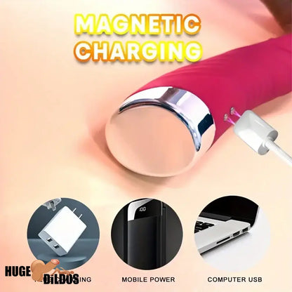 8.86in Big Curved Vibrating Automatic Dildo Waterproof External Anal Opener